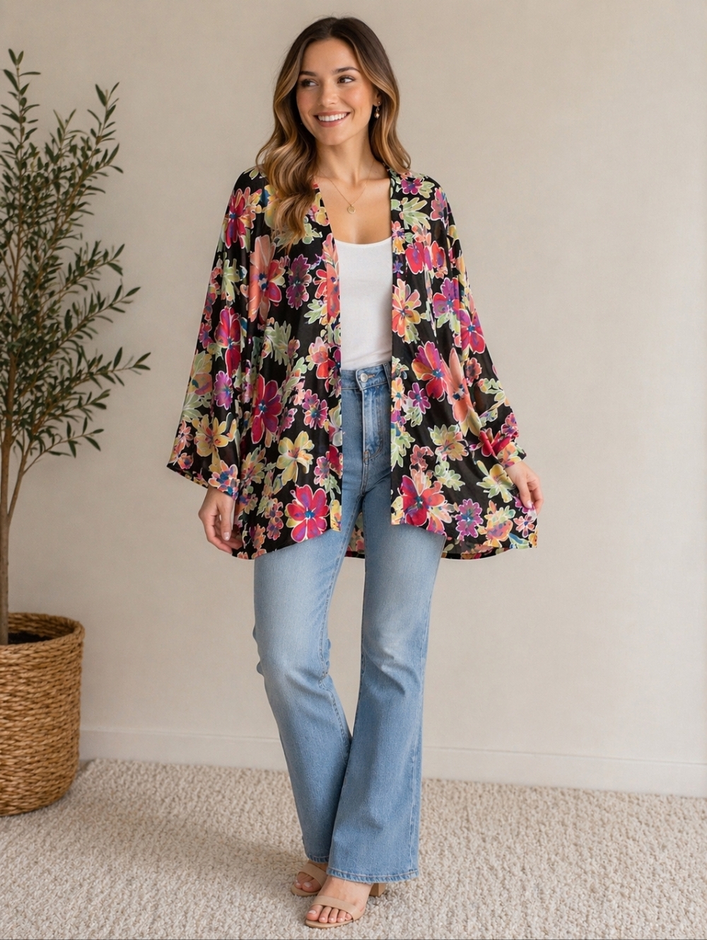 BOGO 30% OFF! Blair Floral Sleeveless Top in Black, Coral, Mint, Purple